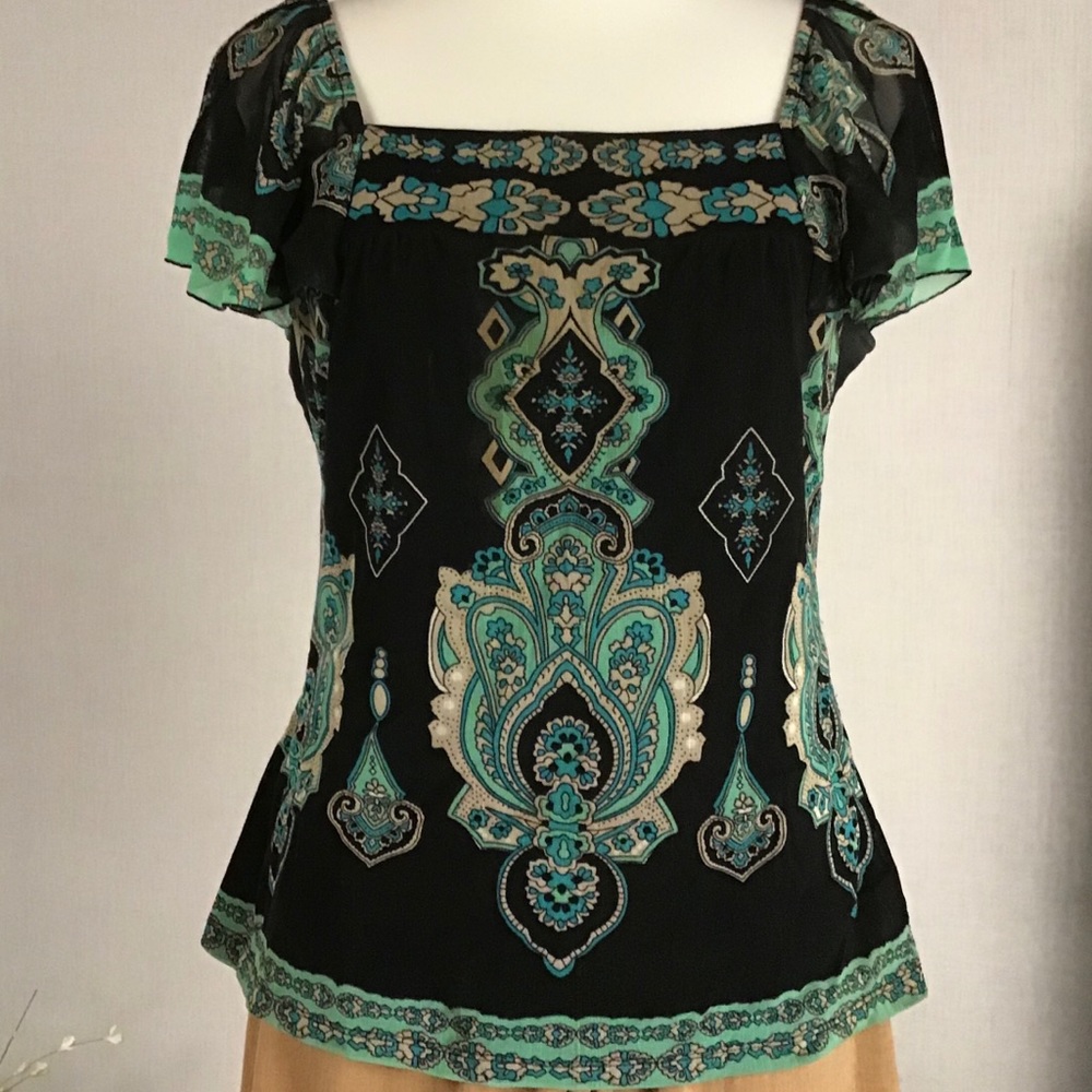 INC boho short sleeved tunic, Size Medium